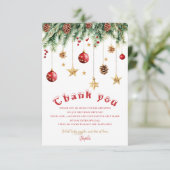 Oh What Fun Christmas Birthday Invitation Bedankkaart (Staand voorkant)