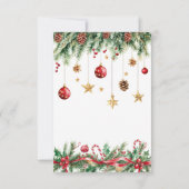 Oh What Fun Christmas Birthday Invitation Bedankkaart (Achterkant)