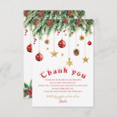 Oh What Fun Christmas Birthday Invitation Bedankkaart (Voorkant / Achterkant)