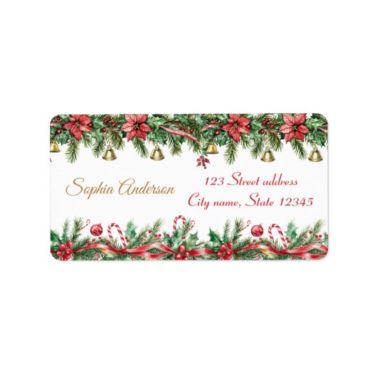 Oh What Fun Christmas Birthday Invitation Etiket (Voorkant)