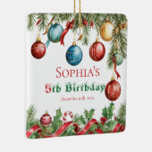 Oh What Fun Christmas Birthday Invitation Keramisch Ornament (Rechts)