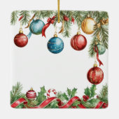 Oh What Fun Christmas Birthday Invitation Keramisch Ornament (Achterkant)