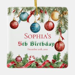 Oh What Fun Christmas Birthday Invitation Keramisch Ornament