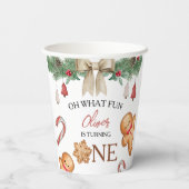 Oh What Fun Christmas Cookies 1st Birthday Paper Papieren Bekers (Achterkant)
