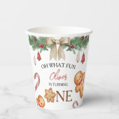 Oh What Fun Christmas Cookies 1st Birthday Paper Papieren Bekers (Voorkant)