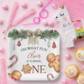 Oh What Fun Christmas Cookies 1st Birthday Papieren Bordje (Feest)