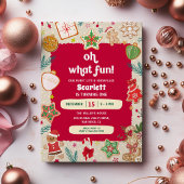 Oh What Fun Christmas Cookies 1st Birthday Party Kaart