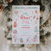 Oh What Fun Christmas First Birthday Invitation Kaart
