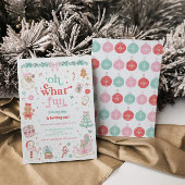 Oh What Fun Christmas First Birthday Invitation Kaart