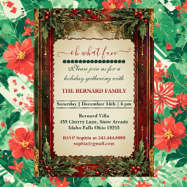 Oh What Fun Christmas Holly Vintage Shabby Chic  Kaart