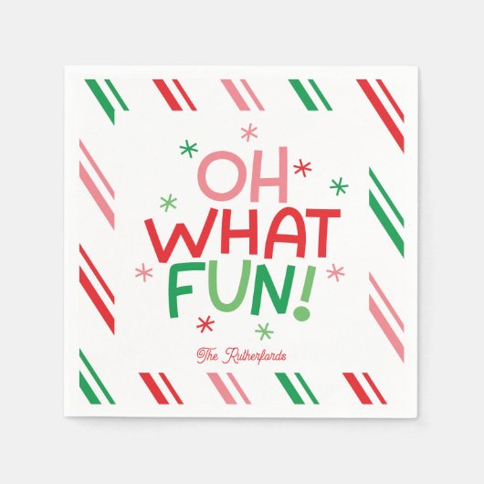 Oh What Fun Christmas Paper Napkin Servet (Voorkant)