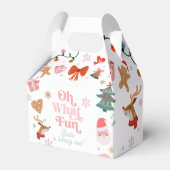 Oh What Fun Christmas Party Girl 1st Birthday  Bedankdoosjes (Voorkant Zijde)