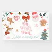 Oh What Fun Christmas Party Girl 1st Birthday Spandoek (Horizontaal)