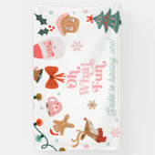 Oh What Fun Christmas Party Girl 1st Birthday Spandoek (Verticaal)