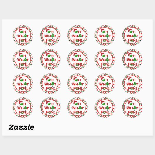 Oh What Fun Christmas Pickleball Paddles Ronde Sticker (Vel)