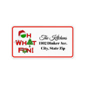 Oh What Fun Christmas Pickleball Party Holiday Etiket (Voorkant)
