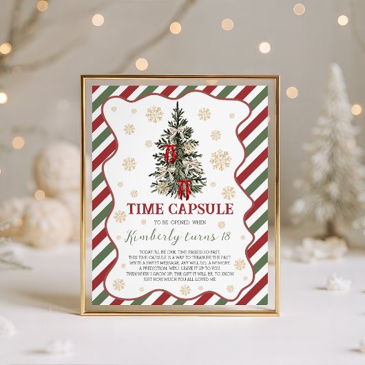 Oh What Fun Christmas Time Capsule Sign Reclamebord Met Voetstuk