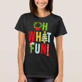 Oh What Fun Christmas With Wreath And Tree  T-shirt (Voorkant)
