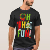 Oh What Fun Christmas With Wreath And Tree  T-shirt (Voorkant)