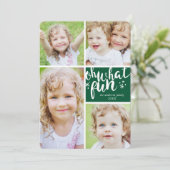 Oh What Fun Collage Holiday Photo Card Feestdagenkaart (Staand voorkant)