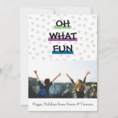 Oh What Fun Color Block kerstfoto Feestdagenkaart (Voorkant)