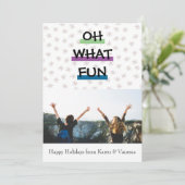 Oh What Fun Color Block kerstfoto Feestdagenkaart (Staand voorkant)