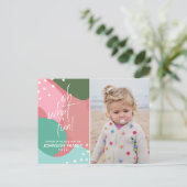 Oh What Fun Colorful Mod Kerstfoto Briefkaart (Staand voorkant)