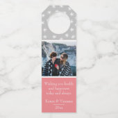 Oh What Fun Colour Block kerstfoto Bottle Label (Achterkant)