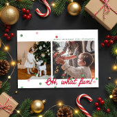 Oh, What Fun Confetti Dots- Flat Holiday Card Feestdagenkaart