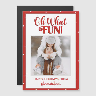 Oh What Fun Cute Script Fotokerstkaart