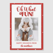 Oh What Fun Cute Script Fotokerstkaart (Voorkant)