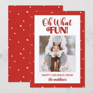 Oh What Fun Cute Script Fotokerstkaart