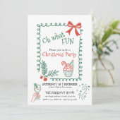 Oh What Fun Doodle Christmas Cocktail Party  Kaart (Staand voorkant)
