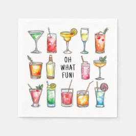 Oh What Fun Drink Doodles Christmas Cocktail Servet