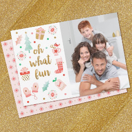 Oh What Fun Family Kerstfotokaart Kaart