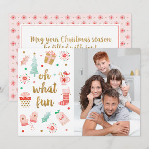 Oh What Fun Family Kerstfotokaart Kaart