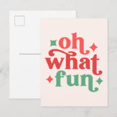 Oh What Fun - Feestelijke vakantietypografie Briefkaart (Voorkant / Achterkant)