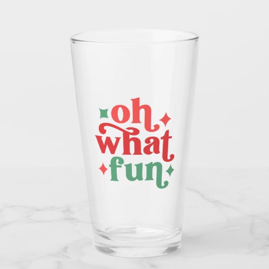 Oh What Fun - Feestelijke vakantietypografie Glas (Voorkant)