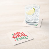 Oh What Fun - Feestelijke vakantietypografie Kartonnen Onderzetters (Insitu)