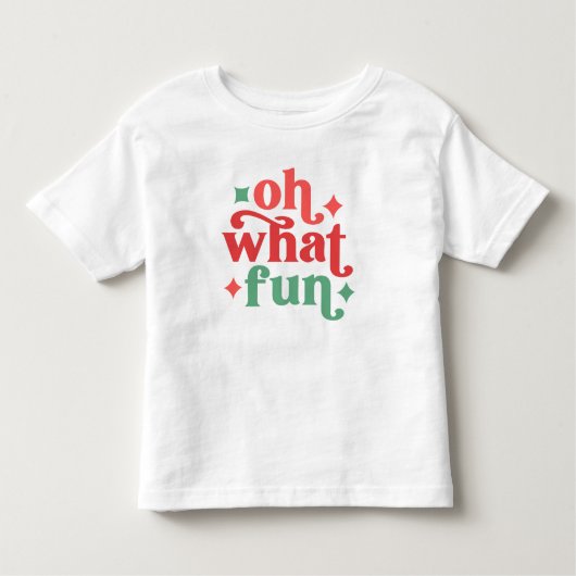 Oh What Fun - Feestelijke vakantietypografie Kinder Shirts (Voorkant)