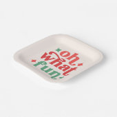 Oh What Fun - Feestelijke vakantietypografie Papieren Bordje (Gebogen)