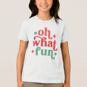 Oh What Fun - Feestelijke vakantietypografie Tri-Blend Shirt (Voorkant)