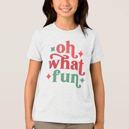 Oh What Fun - Feestelijke vakantietypografie Tri-Blend Shirt (Voorkant)
