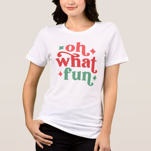 Oh What Fun - Feestelijke vakantietypografie Tri-Blend Shirt (Voorkant)