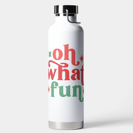 Oh What Fun - Feestelijke vakantietypografie Waterfles (Links)