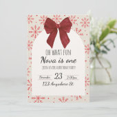 oh what fun! first birthday invitation kaart (Staand voorkant)