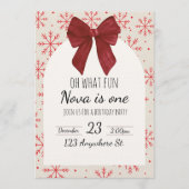 oh what fun! first birthday invitation kaart (Voorkant)