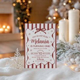 Oh What Fun First Birthday Invite Red Kaart