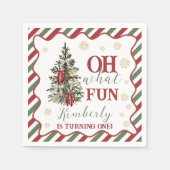 Oh What Fun First Birthday Napkin Servet (Voorkant)