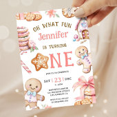 Oh What Fun | Gingerbread 1st Birthday Girl Kaart